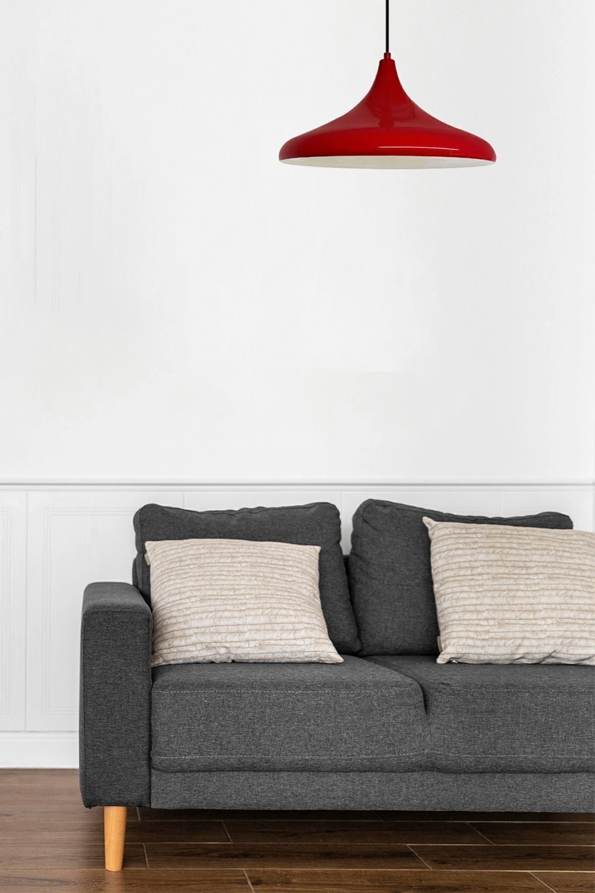 45 Cm Çaplı Champion Xl Kırmızı Avize Tekli Sarkıt Lamba Cafe Restoran Salon Mutfak Avizeleri Kırmızı