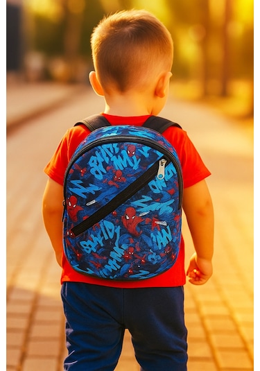 Newbag Örümcek Desenli Erkek Anaokulu Sırt Çantası-laci Kırmızı