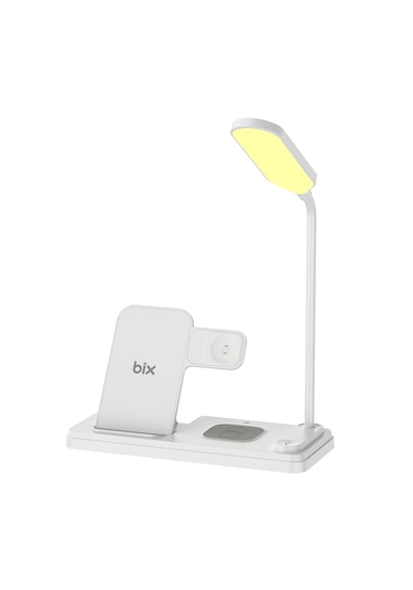 Bix Bxmw8 15w Manyetik Kablosuz Led Lambalı Şarj Standı Beyaz