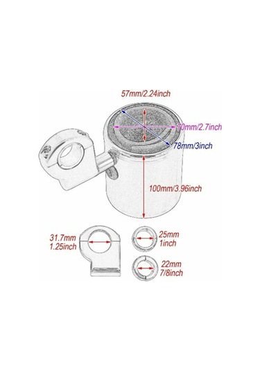 Motosiklet Fincan Tutucu Siyah Metal Rengi