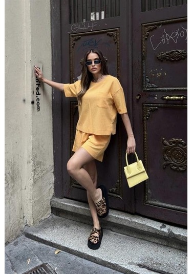 Supplierby Freesia Regular Tişört Takım 9348-08 Hardal