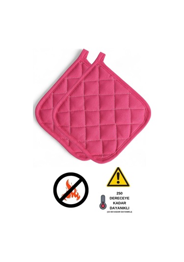 Yanmaz, Isıya Dayanıklı Fırın Tutacağı 2 Tutacak Fuşya