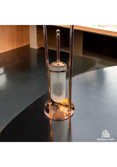 İsaoğlu Yapı Bakır Tuvalet Kağıtlığı Ve Klozet Fırçası Seti Komple Pirinç Materyal Bronz Set Bakır
