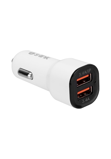 S-Link Sl-Ec30L Lightning Kablolu 3.4A 2 Usb Araç Şarj Cihazı
