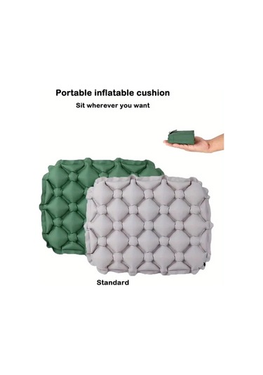 Chuangyinshop Hafif Şişme Koltuk Minderi - Gri Kamp Plaj Sandalyesi Katlanır Portatif Gri