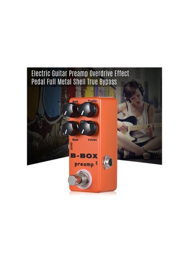 Moskyaudio B-box Elektro Gitar Preamp Overdrive Efekt Turuncu