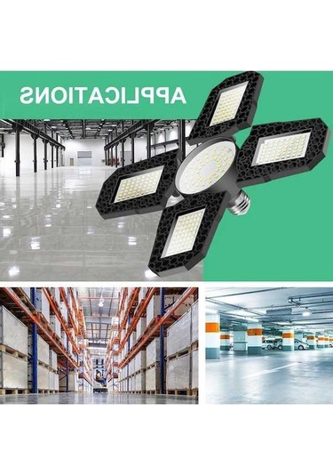 Novahub 100w E27 Katlanabilir Endüstriyel Garaj Lambası, 6000k Soğuk Beyaz, Su Geçirmez, Pratik, Dayanıklı, Mutfak/ticari/karavan