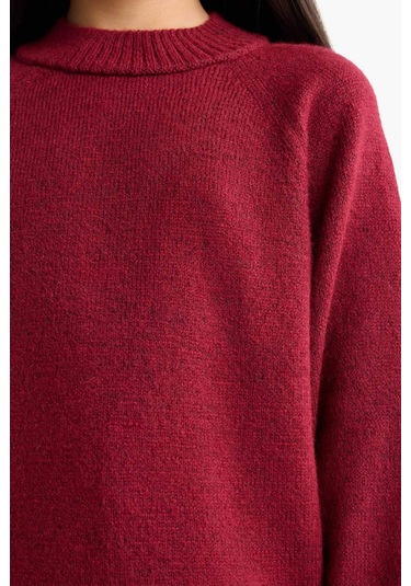 Defacto Kız Çocuk Bisiklet Yaka Triko Kazak F2755a825wnbr205 Bordo