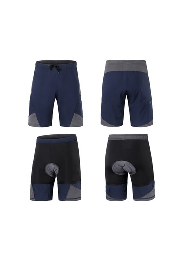 Arsuxeo 2 In 1 Cepli Yastıklı Bisiklet Şortu Erkekler Bisiklet Xl Mavi