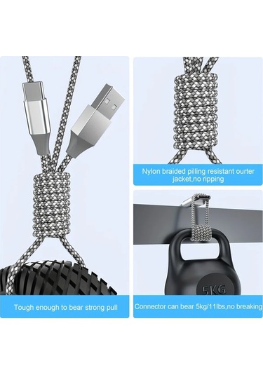 Willowhaven 5 Adet Karışık Usb Type C Kablosu 6 6ft Hızlı Şarj 3a