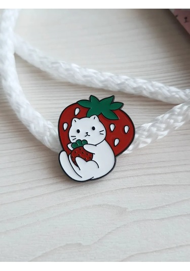 Proshik Emaye Detaylı Broş Kedi Rozeti 293456362 Siyah