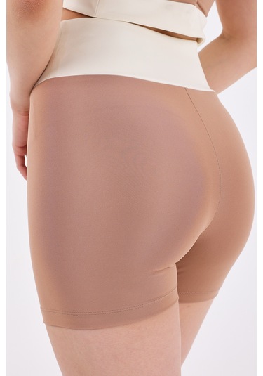 Scorp Sense Kadın Spor Kısa Biker Tayt Bej STANDART