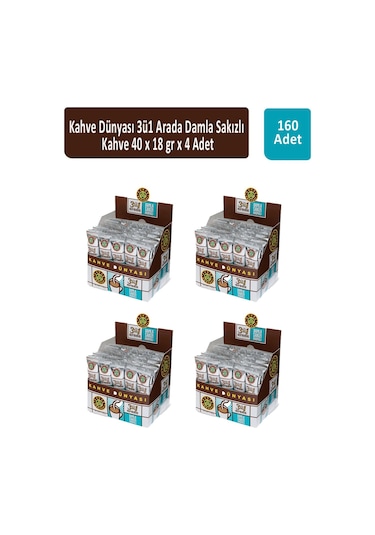 Kahve Dünyası 3ü1 Arada Damla Sakızlı Kahve 4'lü 40 x 18 G