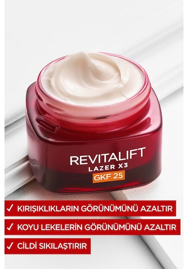 L'Oreal Paris Revitalift Laser X3 Gkf 20 Yaşlanma Karşıtı Bakım Kremi 50 ML