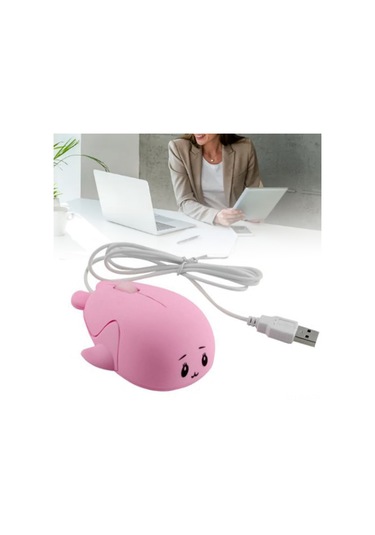 Xindoker Köpekbalığı Desenli Kablolu Fare - Hassas Takip, Ergonomik Tutuş, Windows/mac Uyumlu Pembe Kartoon Mouse