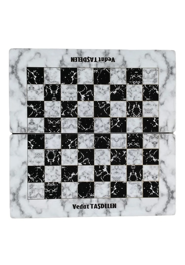 Kişiye Özel Isim Oymalı Ahşap Pullu Büyük Boy Tavla Takımı