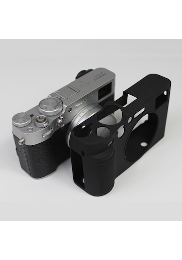 Cbtx Fujifilm X100v Uyumlu Şok Geçirmez Silikon Koruyucu Kamera Kılıfı - Siyah