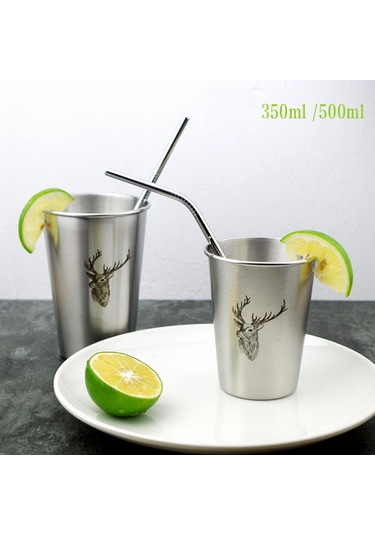 Suntek Bar Bira İçme Geyik Deseni Için Paslanmaz Çelik 500ml Geyik Deseni