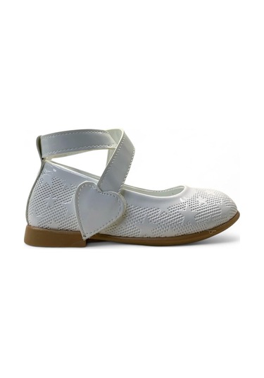 487 Kız Bebek Babet Beyaz Rugan