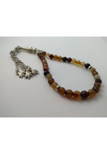 Kahve Akik Taşı Tespih / Doğaltaş Tespih 6 Mm N11.6778