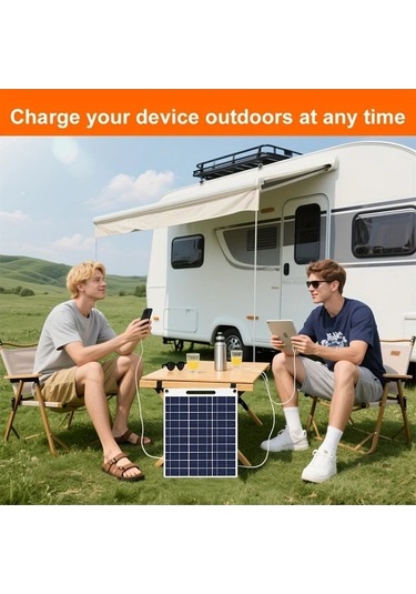 Trendooze 10w Usb Şarj İstasyonlu & 2 Çıkışlı Solar Panel - Taşınabilir Solar Jeneratör, 5v/12v/24v Uyumlu, Sunshine022 Model,