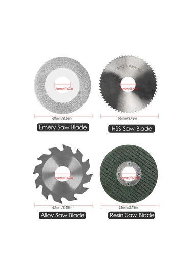Xindoker 4 Parçalı Profesyonel Testere Seti - 63mm Alaşım, Hss, Reçine Ve Zımpara Diskleri İçerir
