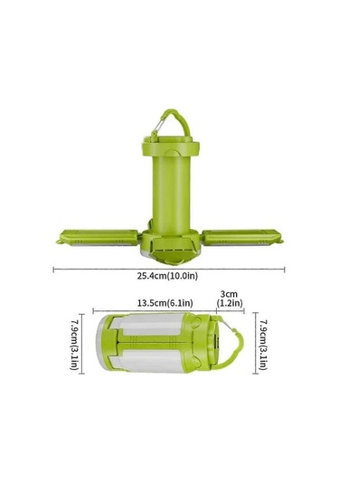 Bloomnest Taşınabilir Kamp Feneri, 4 Yapraklı Led, Usb Şarjlı, Kamp Çadır Lambası Asorti Çok Renkli