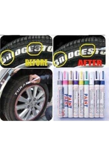 Beyaz Paint Marker Silinmez Yazı Lastik Metal Kalemi