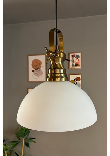 Perry Cam Tekli Avize Yeni Eskitme Beyaz Başlık Retro Sarkıt Lamba Restoran Salon Aydınlatma Beyaz