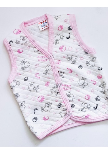 Aykor Tekstil Kız Bebek Yelek 03/3-6/6-9 ay Açık Pembe
