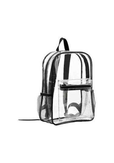 Novahub Büyük Kapasiteli Şeffaf Sırt Çantası Lüks Tasarımcı Görünür Pvc Sırt Çantası Black Siyah Siyah