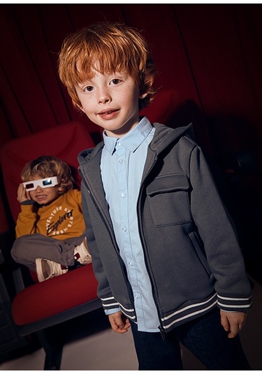 Mayoral Gri Erkek Çocuk Fermuarlı Sweatshirt 4427 Gri