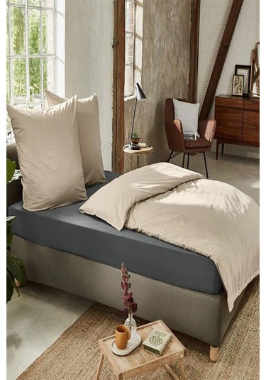 5 Adet Düz Pamuklu Tek Kişilik 80 X 200 X 30 Cm Lastikli Penye Çarşaf Antrasit