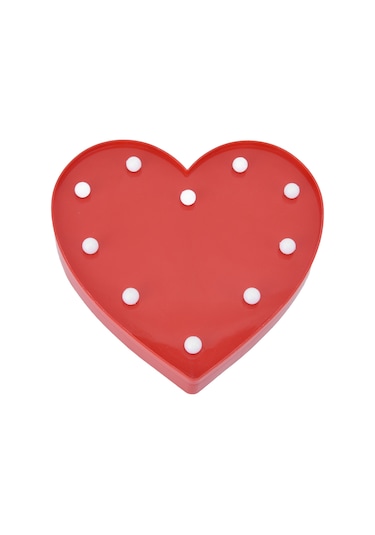 Kalp Şekilli Pil Lambası Kırmızı - Yongtao A