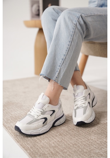 Sameto Günlük Ortopedik Kadın Sneaker Spor Ayakkabı Beyaz