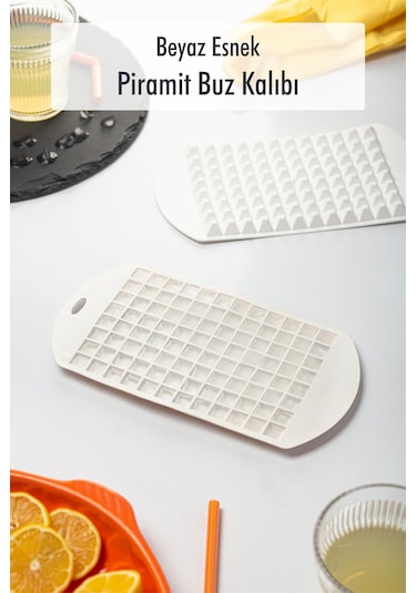 Beyaz Piramit Buz Kalıbı 13 24 2 Cm Beyaz