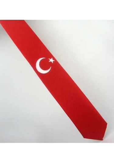 Gaffy Ay - Yıldız Desenli Dokuma Kırmızı Kravat - Ak-01 Kırmızı