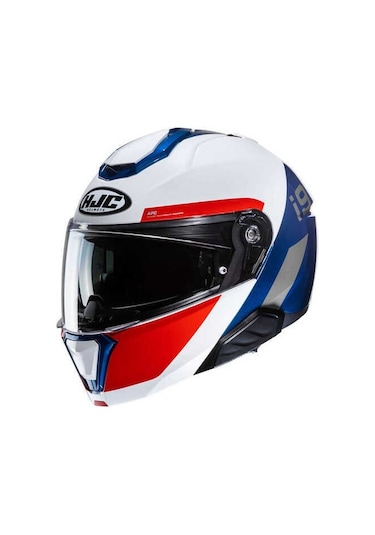HJC İ91 Bina Mc21 Çene Açılır Kask Beyaz - Kırmızı - Mavi