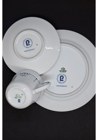 Gunther Lambert Koleksiyonu Vintage Çay Fincanı 3 Parça 180 Ml Mavi-beyaz