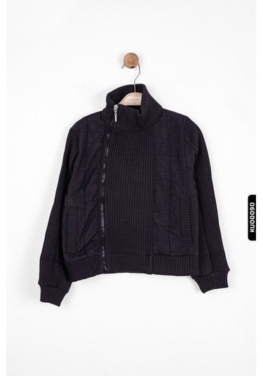 Xo Kids Kız Çocuk Angel Fermuarlı Hırka Ceket Siyah