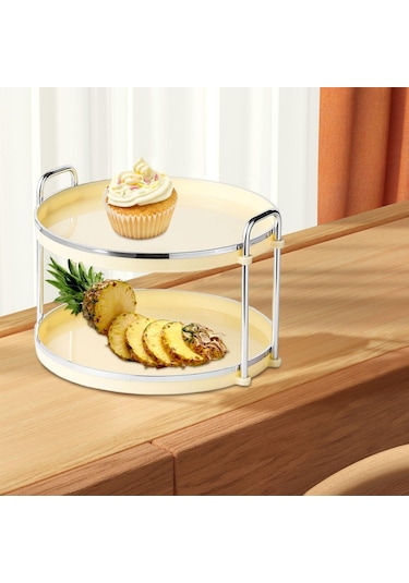 Suntek 2 Katlı Sayaç Tepsi Oturma Odası Kozmetik Depolama