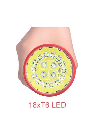 Sones 3 Vites, Db18 18xt6, Işık Akısı: 5400lm Led El Feneri, Pilsiz Kırmızı - Siyah