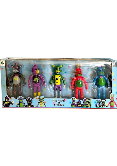 Five Night At Freddys Renkli Freddy Karakter Seti 5li 15cm