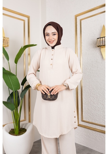 Aerobin Kumaş İkili Takım - Bej / T0109 Bej