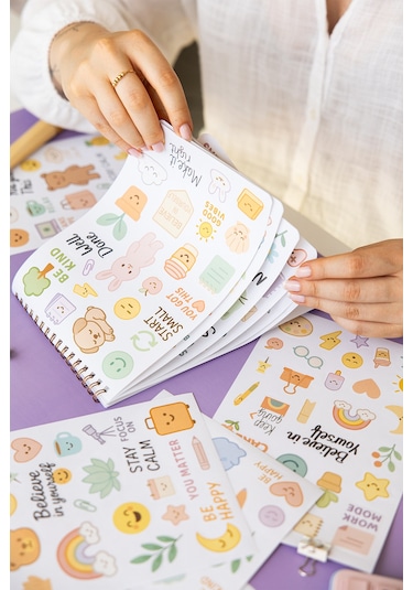 A5 Sticker Book 466 Adet 18 Yaprak Renkli Etiket Defteri Little Daily Joys