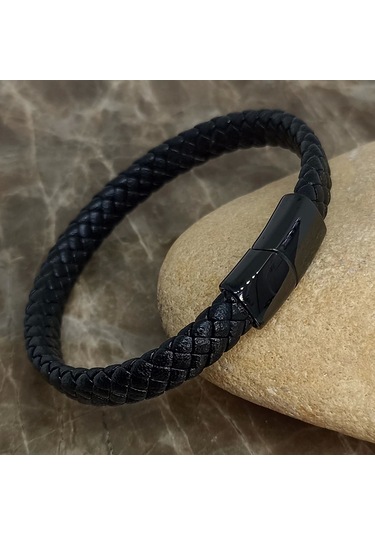 Deri Örgü Bileklik Çok Renkli