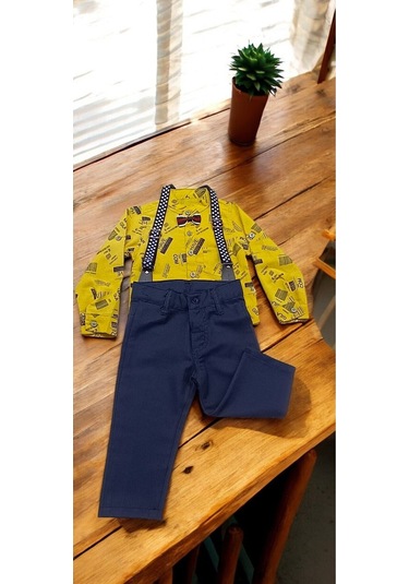 Bebek 2 Li Takım Gömlek Pantolom + Papyon renkli