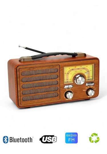Rt-755 Nostaljik Gerçek Ahşap Radyo,şık Tasarım , Nostalji Radyo