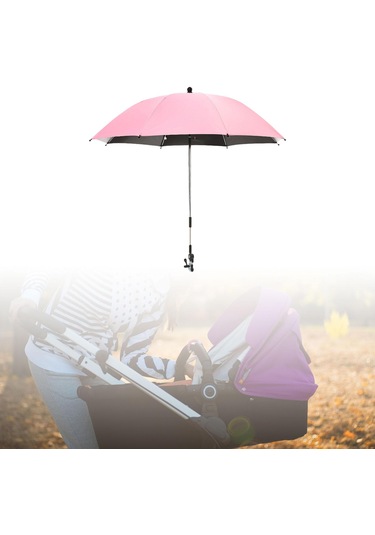 Suntek Bebek Arabası Şemsiyesi Kelepçeli Seyahat Yaz Açık Pembe Pembe