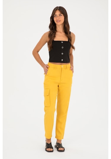 U.S. Polo Assn. Kadın Safran Kanvas Toothpick Fit Pantolon 50282581-VR043